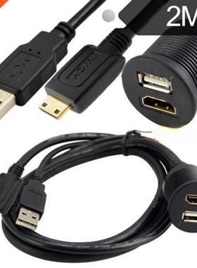 Mini HDMI to USB HDMI Female Panel Flush Mount For Car, Bo