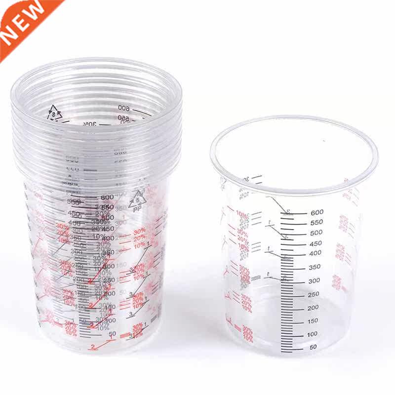 10pcs Transparent Plastic Paint Mixing Cups For Accurate Mix