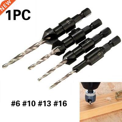 1PC Wood Woodworking 5 Flute HSS Countersink Drill Bit Set C