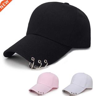 Women Men Hip Hop Kpop Snapback Baseball Cap Solid Color Wit