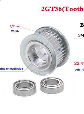 2GT 36 Tooth Synchronous Wheel Idler Pulley With Double Side