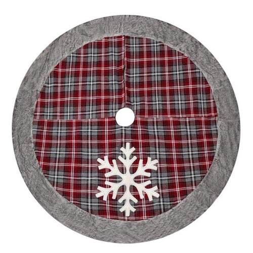 Christmas Red And Black Buffalo Check Tree Skirt Decorations