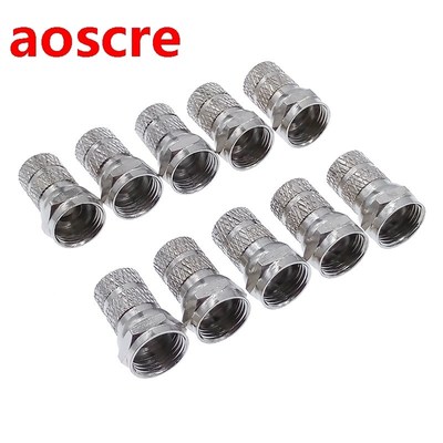 10 Pcs 75-5 F Type Coaxial Cable Connector Plugs Brass mater