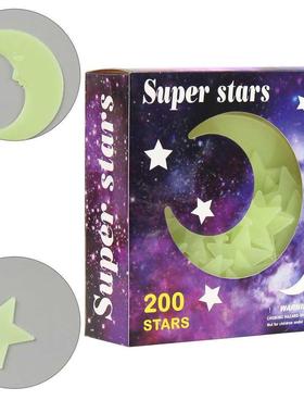 200pcs 17cm Luminous Star Stickers Bedroom Sofa Fluorescent