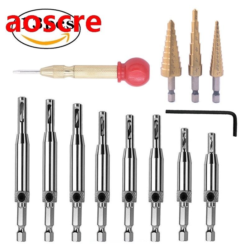 Woodworking Hole Drill Bit Combination Set High Speed Steel