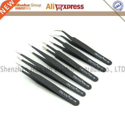 Free Shipping Wholesale 6/pcs BGA Precision ESD Tweezer Set