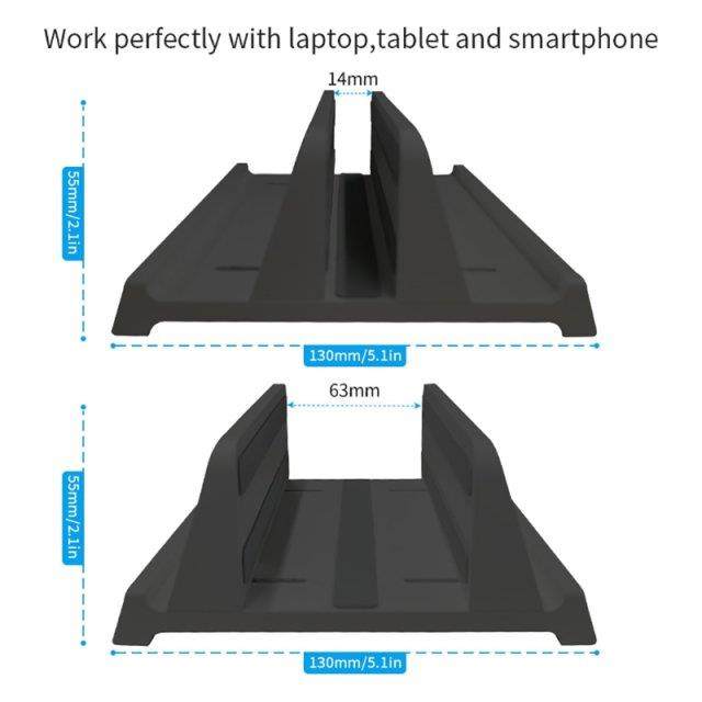 K1KF Vertical Laptop Stand Adjustable Double Dock Vertical D
