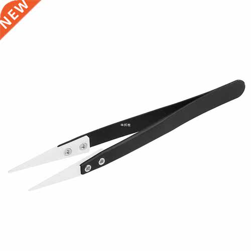 Ceramic Tips Tweezers Stainless Steel Handle Straight Aimed