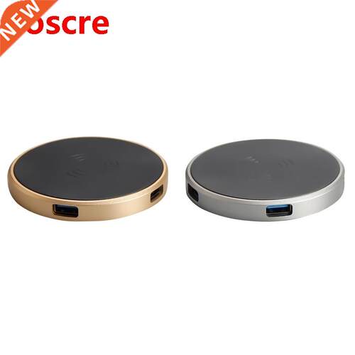 USB HUB with Wireless Charger USB 2.0 Docking Station 4 X US