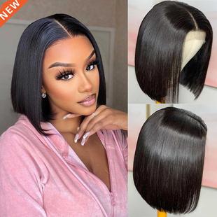 Straight Bob Wig Lace Front Human Hair Wigs Brazilian Bone S