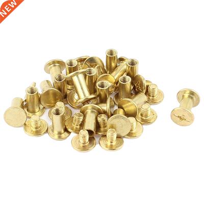 Scrapbook Binding Screw Post 10mm 19pcs Brass Tone