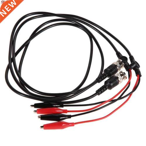 2Pcs 110cm BNC Q9 to Dual Alligator Clip Oscilloscope Test P
