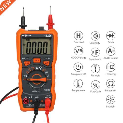 Multimeter RM113D NCV Digital Multimeter 6000 Counts Auto Ra