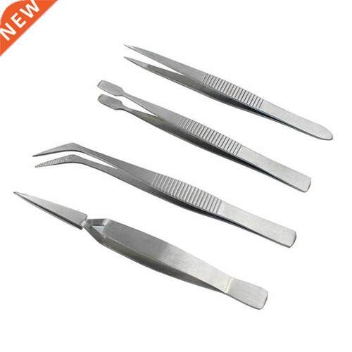 4Pcs/Set Precision Tweezers Stainless Steel Thick Electronic