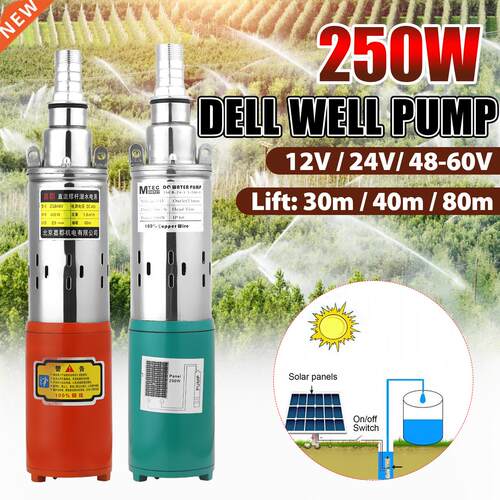 250W 12V/24V/48V Solar Submersible Deep Well Pump 1800L/H 0