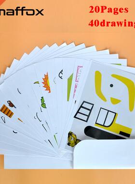 SMAFFOX 3D pen drawing template,20 page,it help kids familia