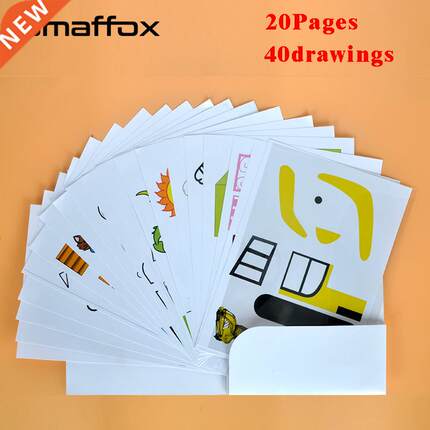 SMAFFOX 3D pen drawing template,20 page,it help kids familia