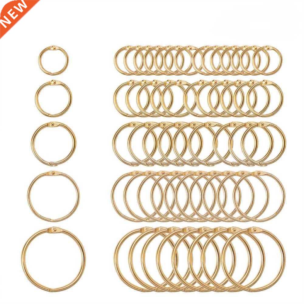 5Pc 15-38mm Golden Metal Loose Leaf Book Binder Hinged Rings