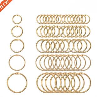 5Pc 15-38mm Golden Metal Loose Leaf Book Binder Hinged Rings