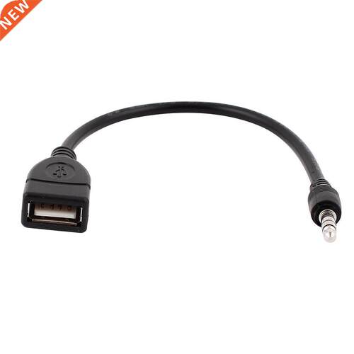 USB jack, AUX, 3.5 mm jack for data charging cable black