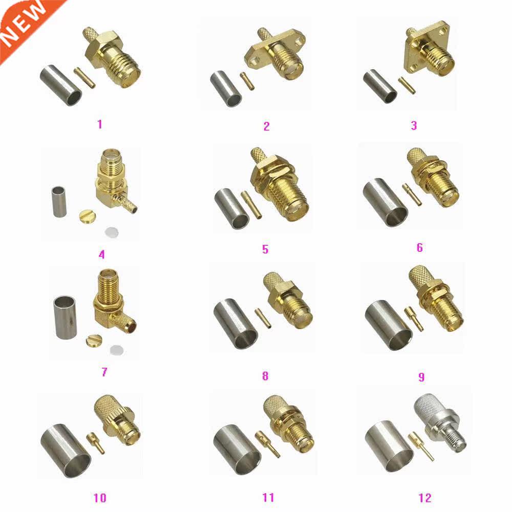1Pcs SMA Female jack Crmp RG316 RG174 LMR100 / RG58 RG142 L