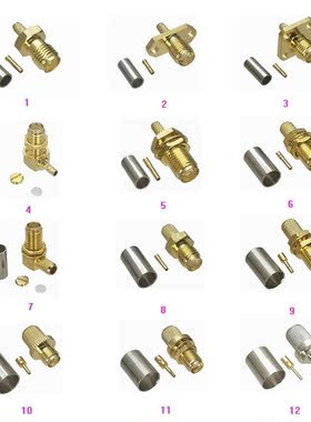 1Pcs SMA Female jack Crmp RG316 RG174 LMR100 / RG58 RG142 L