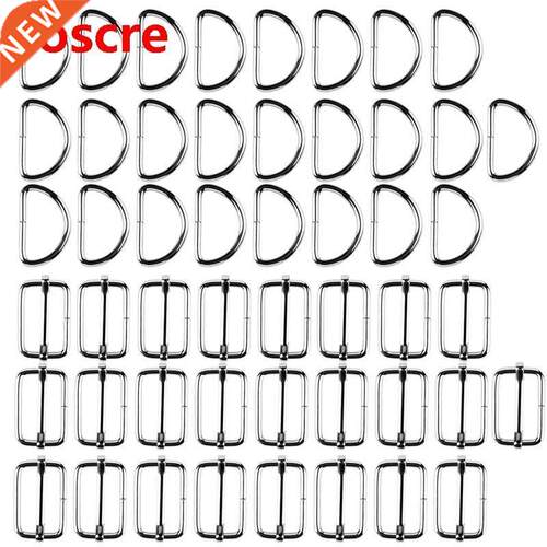 25 PCS Half Round Shaped D Shape Rings + 25 PCS Metal Slide