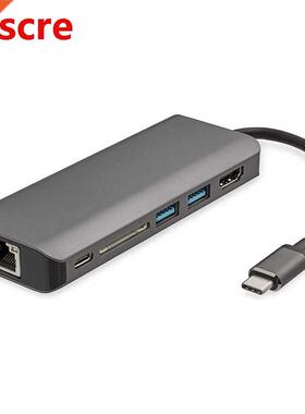 6-n-1 USB C Hub - 4K USB C to HDM - 60W USB C PD - SD Card