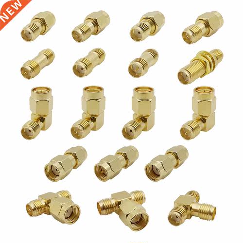18Pcs SMA Connectors Kits SMA Male to Female Gold Plated RP