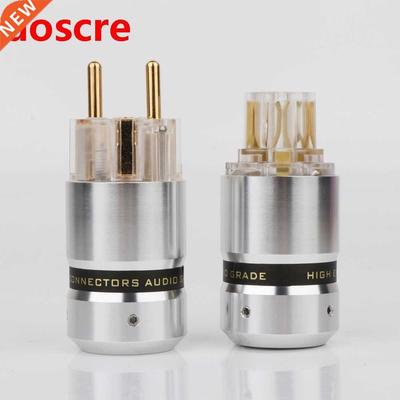 Preffair High End 24K Gold Plated Schuko Power Cable Plug IE