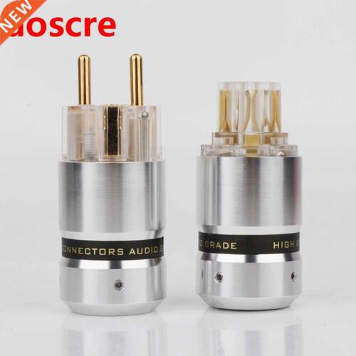 Preffair High End 24K Gold Plated Schuko Power Cable Plug IE