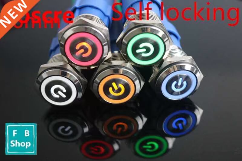 1Pcs 16mm Self-locking LED light 3V 5V 6V 12V 24V 36V 110V 2