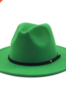 Hot Women Men Wool Vintage Gangster Trilby Felt Fedora Hat W