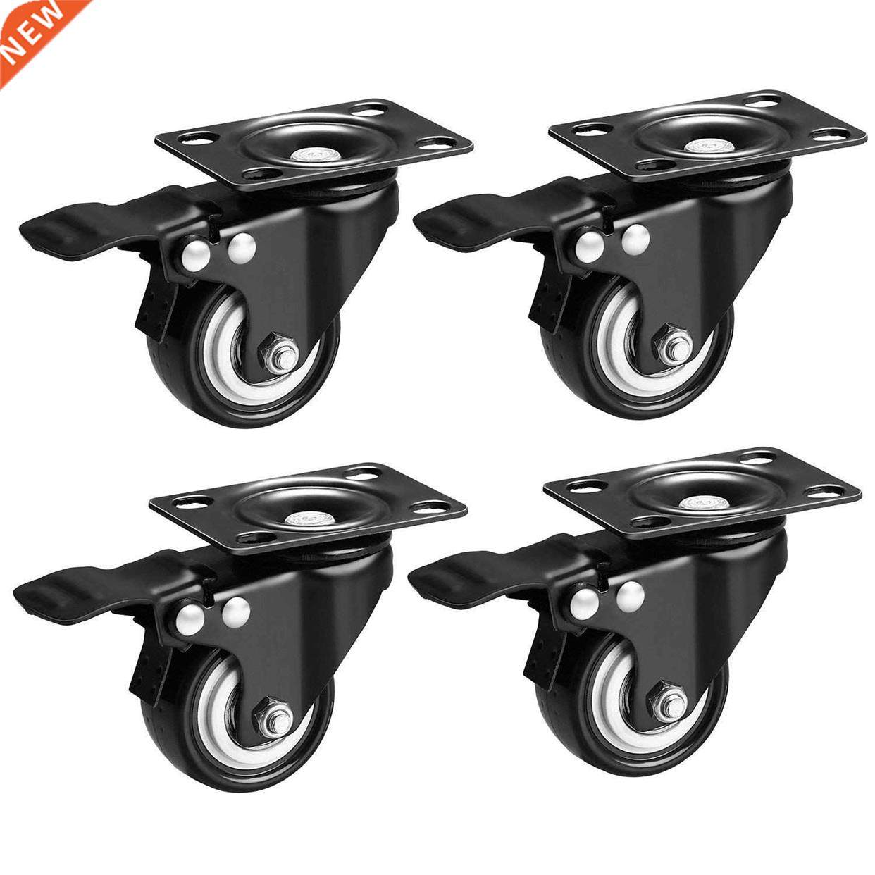 2 inch heavy duty swivel plate casters pu quite mute no nois