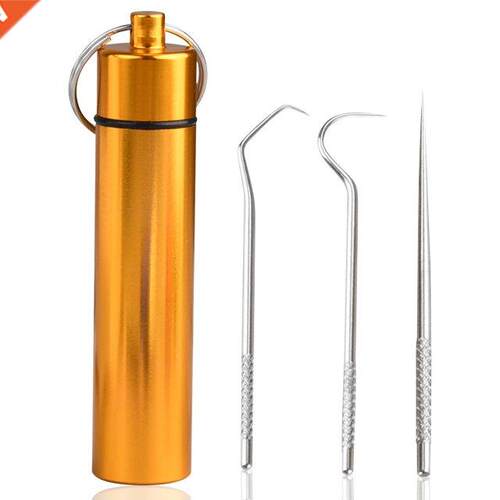 3 Pieces Toothpicks Pocket Set Reusable Portable Fruit Fork