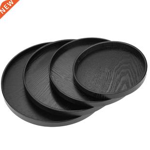 Round Solid Wooden Tea Table Tray Coffee Snack Food Me Ch