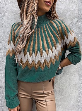 Autumn Winter Women's Turtleneck Sweater Casual Knitting Lon