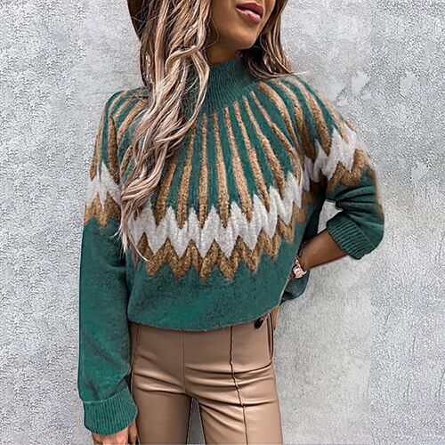 Autumn Winter Women's Turtleneck Sweater Casual Knitting Lon