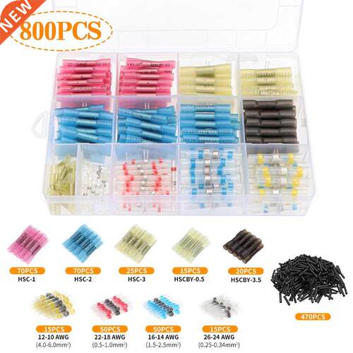 50/145/800pcs Heat Shrink Butt Connector electricos Waterpro