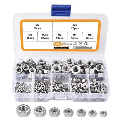 Hex Hexagon Nuts Assortment Kit M2 M2.5 M M4 M5 M6 M8 Metri