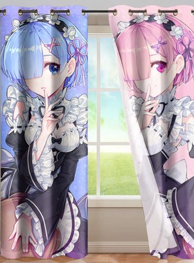 Popular Anime Re Zero Rem Ram 3D Printed Curtain Adult Kid