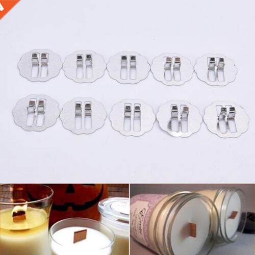 10pcs Wood Candle Wicks Base Clip Iron Candles ing  F
