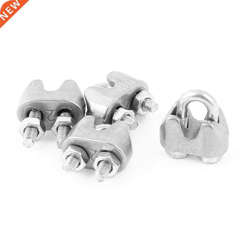 4pcs 2mm Wire Rope Cable Clamp Fastener Silver