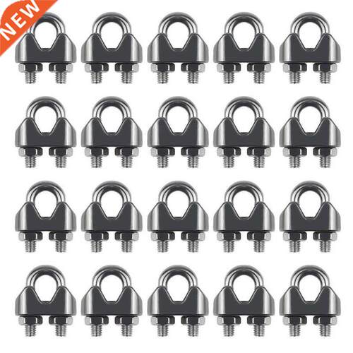 20PCS 1/8 Inch M Stainless Steel Wire Rope Cable Clip Clamp