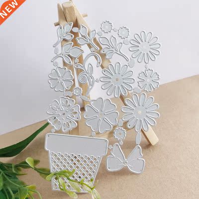 Metal cutting Die Flower Blue flowerpot Flower cut-and-paste