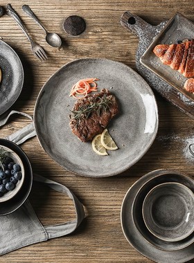 Japanese Ceramic Dinner Plates Rice Bowl Food Plaate Tray