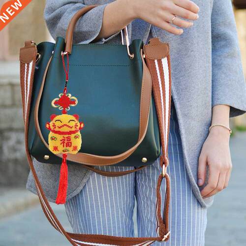DIY Lucky Cat Chinese Knot Handmade Craft Beaded Cross Stitc