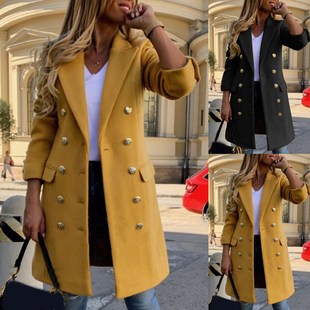 Woolen Coat Casual Thin Autumn Faux Winter Women 2021