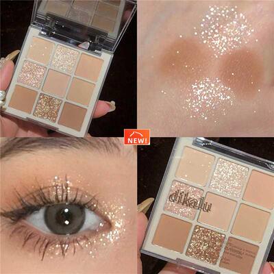 New 9 Colors Nude Shimmer Matte Eyeshadow Pallete Glitter
