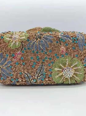 XIYUAN Crystal Women Evening Clutch Purse Metal Diamond Mian